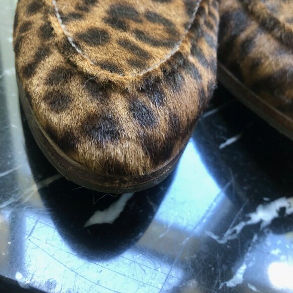 Sarah Flint Chocolate Leopard Calf Print Loafers Size 39 - Picture 3 of 6